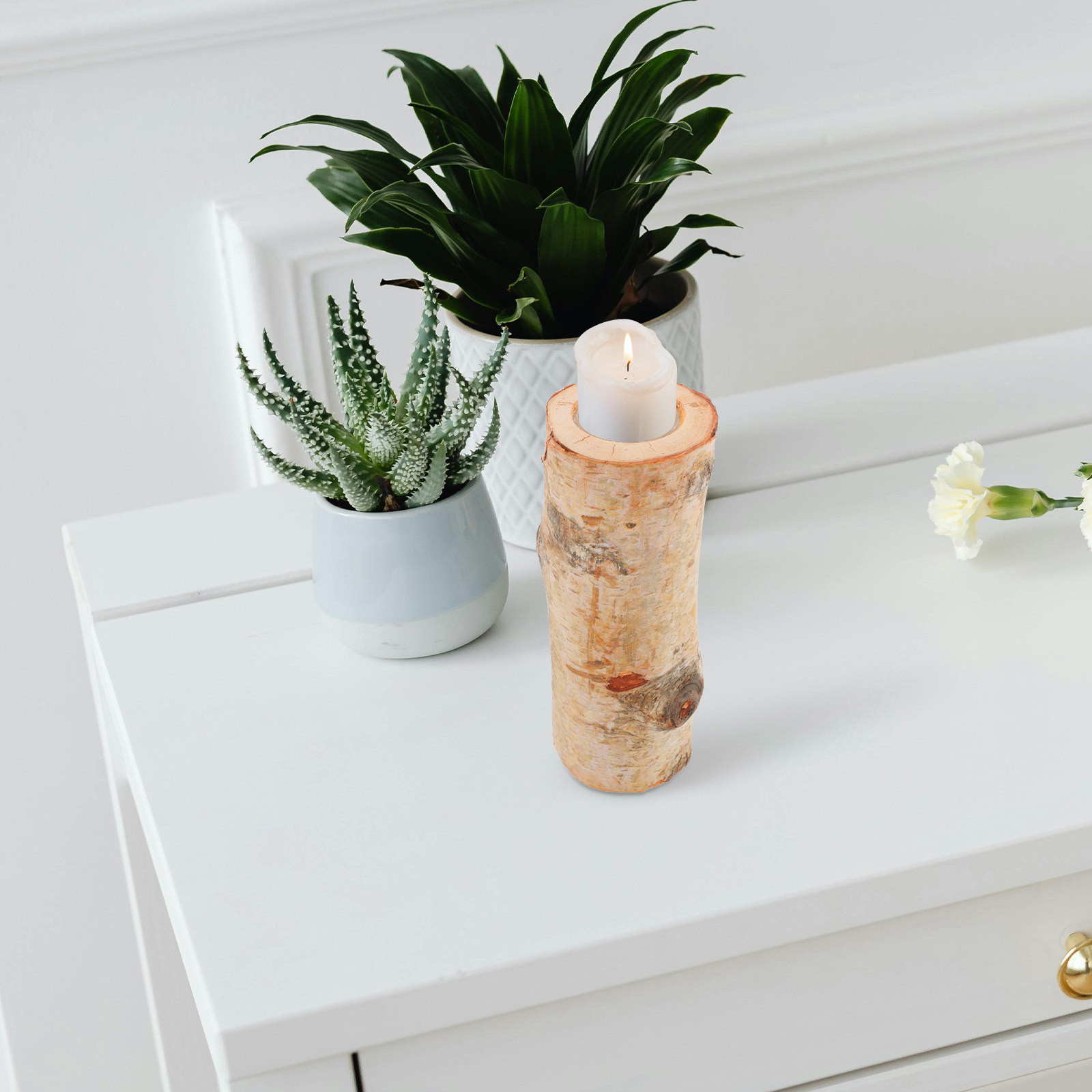 Lighting Decoration Stand - Set di 1 Portacandele Rustico in