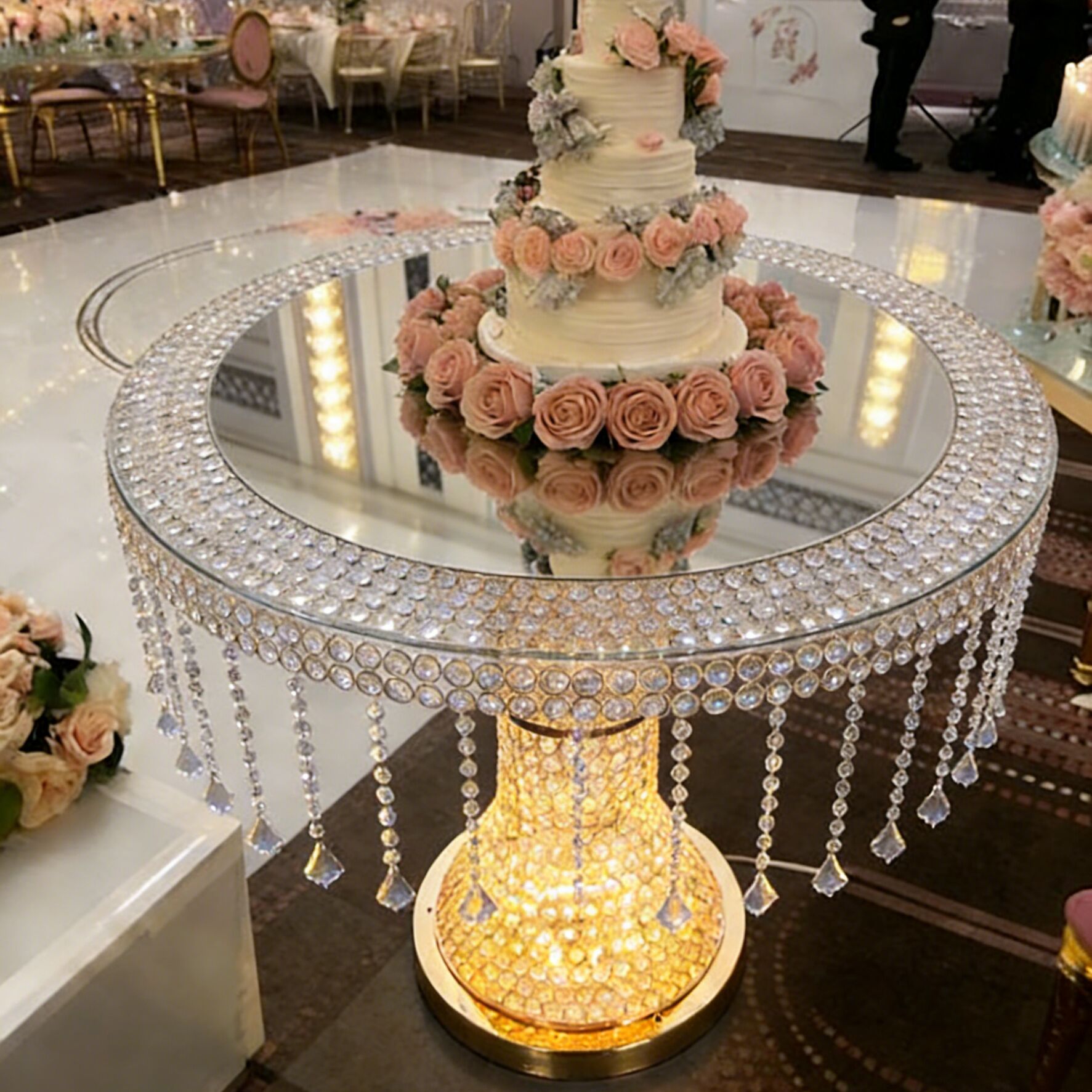 Lighting Decoration Stand - Supporto per Torta Nuziale in Cristallo