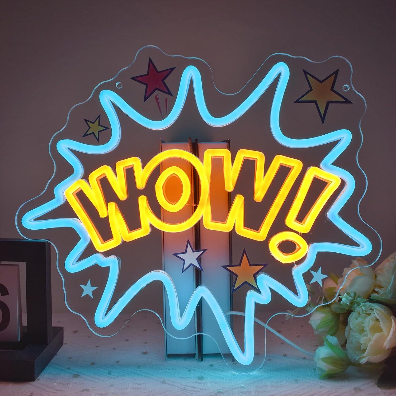 Lighting Decor Wow - Insegna Neon WOW, Luci LED Neon