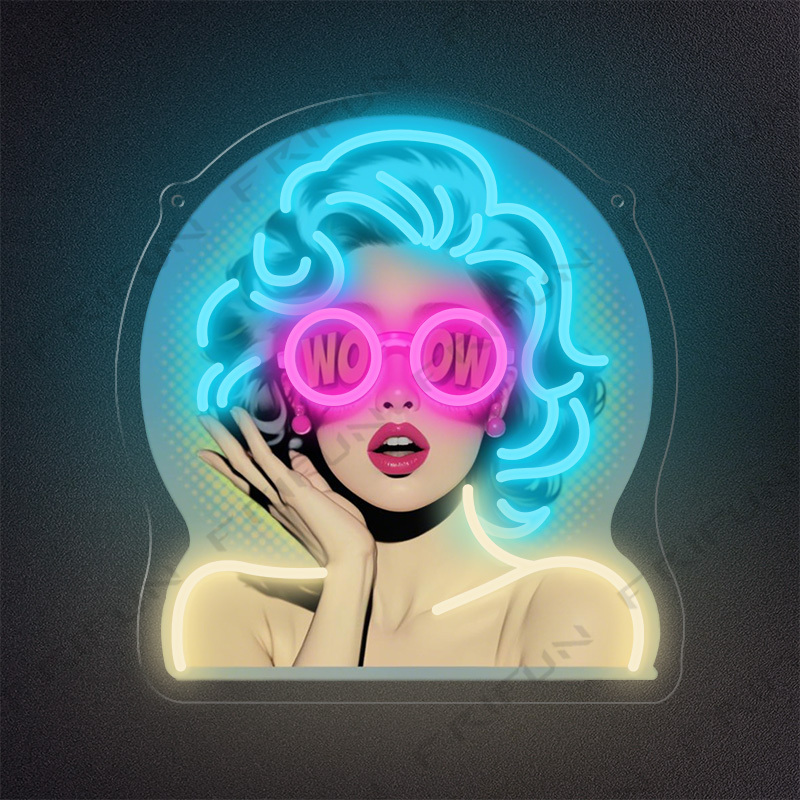 Lighting Decor Wow - Insegna al Neon WOW Curl Girl,