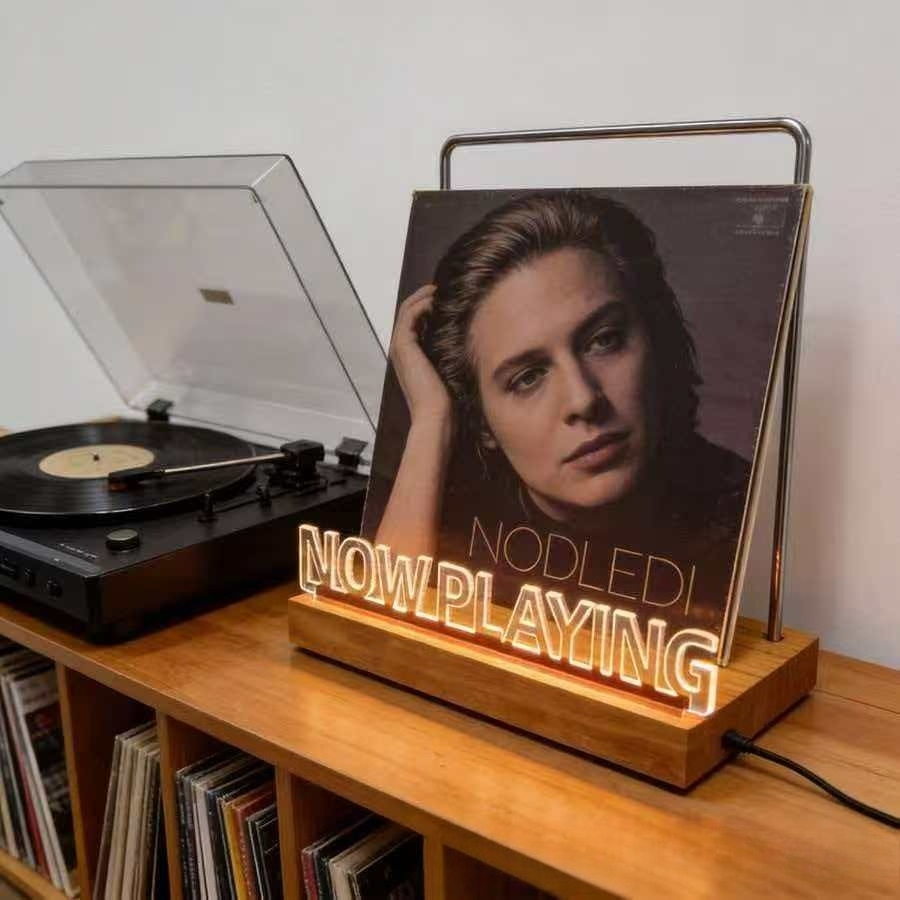 Lighting Decoration Stand - Espositore per Dischi in Vinile Illuminato,