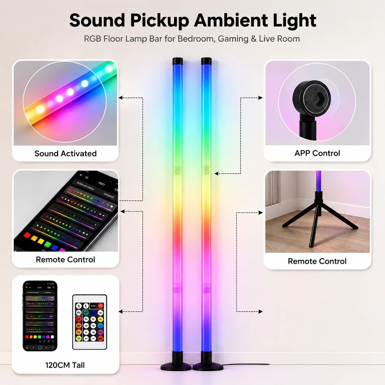 Set di 2 Lampade da Terra RGB  - Room Decor Lighting Lamp recensione e prezzo