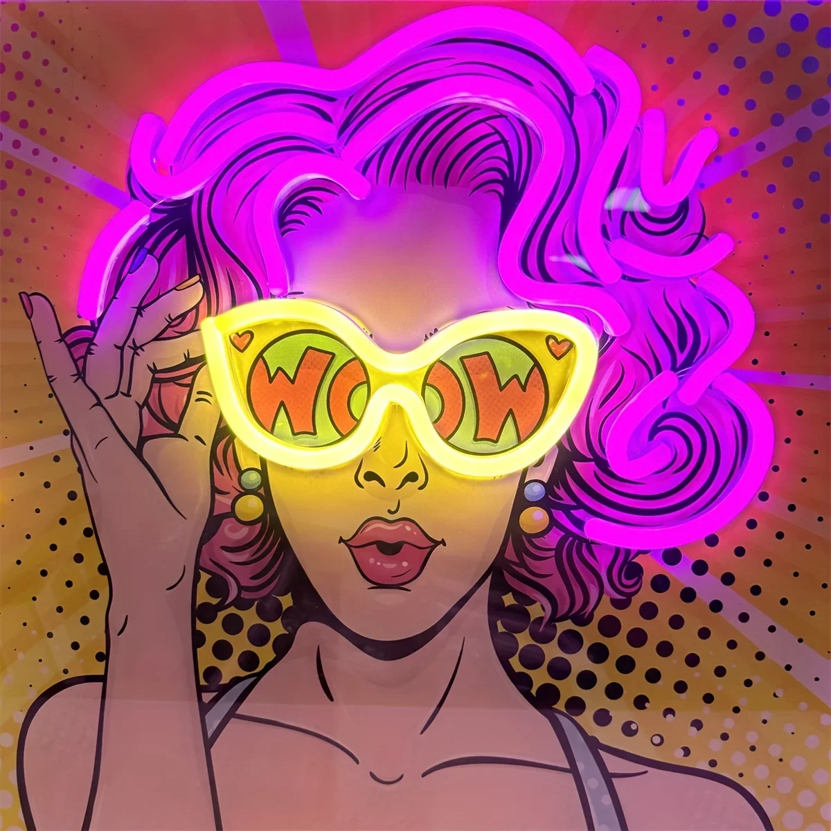 Wow Lady Pop Art LED Insegna a - Lighting Decor Wow recensione e prezzo