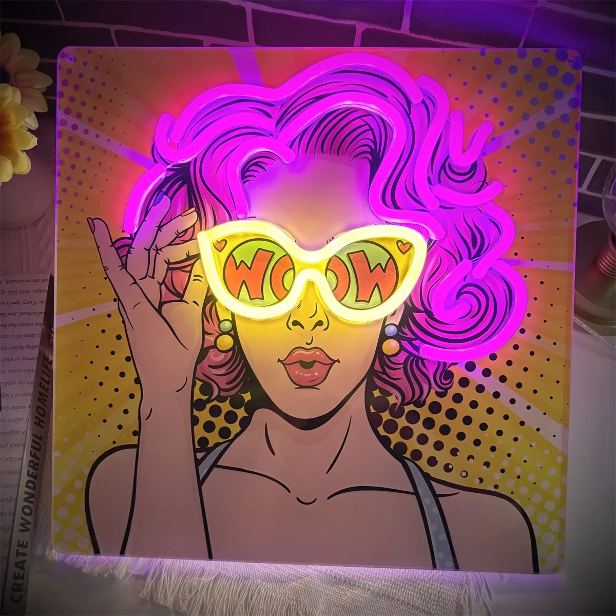 Wow Lady Pop Art LED Insegna a - Lighting Decor Wow recensione e prezzo