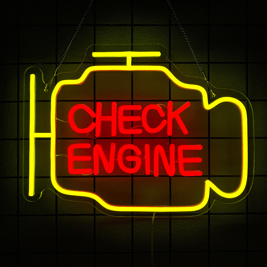 Insegna al neon 'Check Engine' - Garage Lighting Decor recensione e prezzo